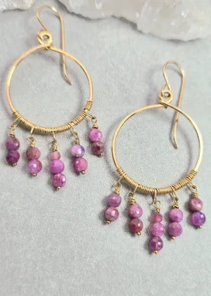 James   Jezebelle | Pink Tourmaline Fringe Hoops