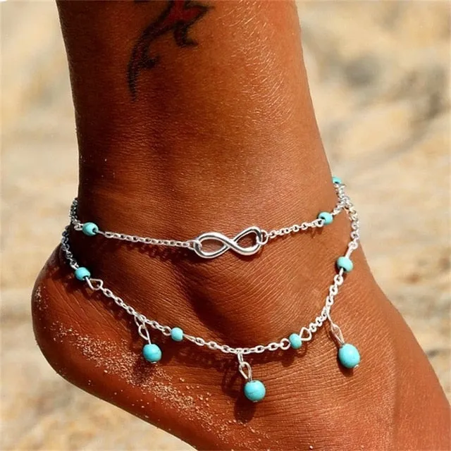 KISSWIFE Ankle Chain Pineapple Pendant Anklet Beaded 2018 Summer Beach Foot Jewelry Fashion Style Anklets for Women