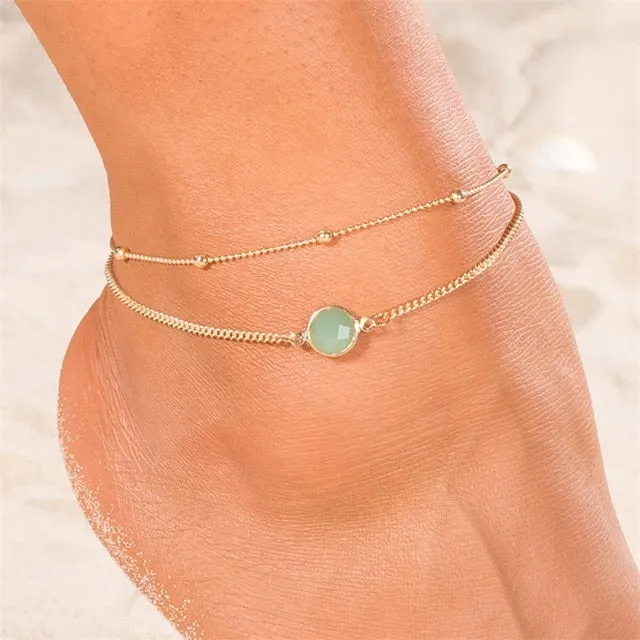 KISSWIFE Ankle Chain Pineapple Pendant Anklet Beaded 2018 Summer Beach Foot Jewelry Fashion Style Anklets for Women