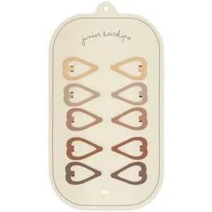 Konges Sljd Hair Clips Mini Heart 10-pack Rosie Shade