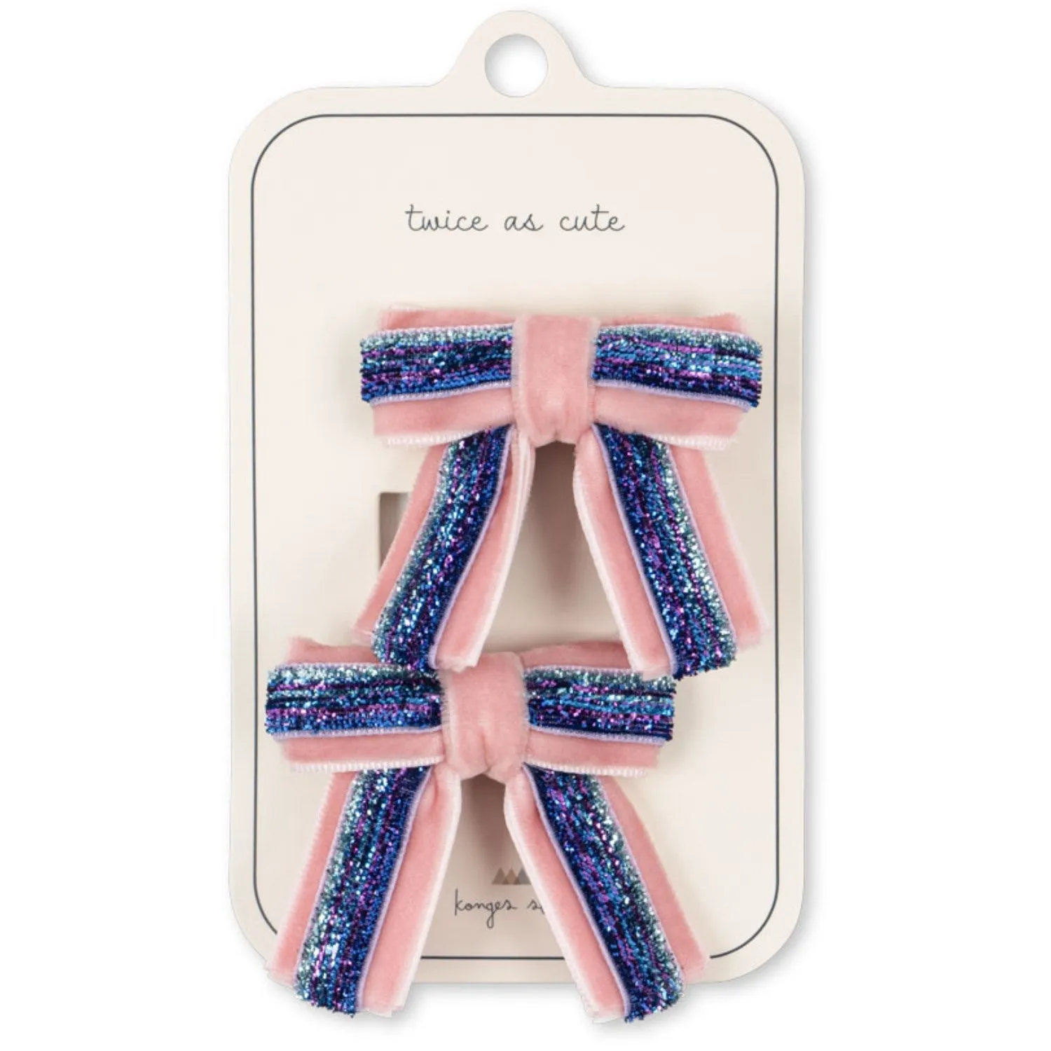Konges Sl?jd Mellow Rose 2 Pack Velvet Bow Hair Clips