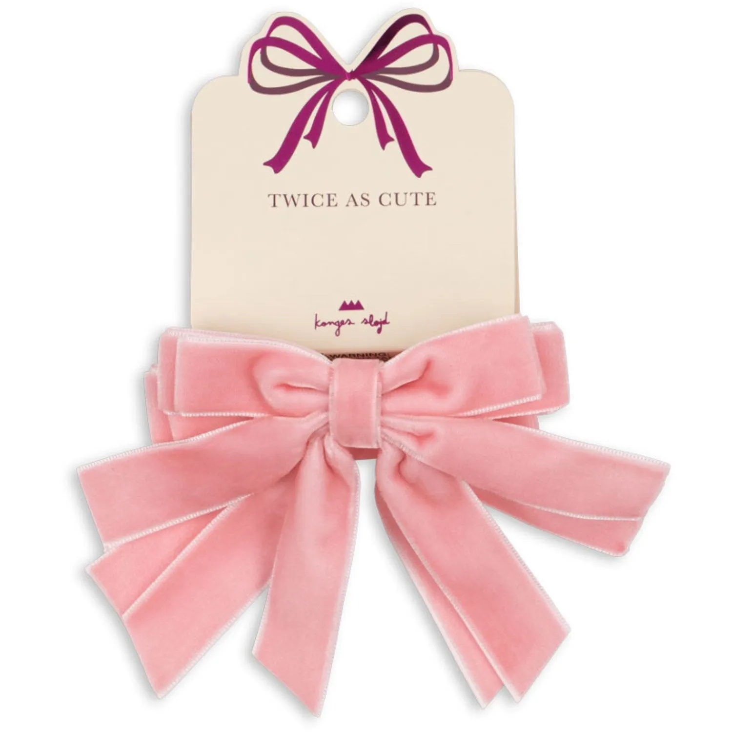 Konges Sl?jd Peony Pink 2 Pack Velvet Double Bow Elastic