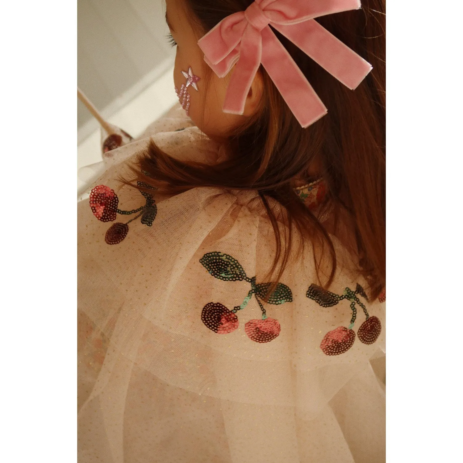 Konges Sl?jd Peony Pink 2 Pack Velvet Double Bow Elastic