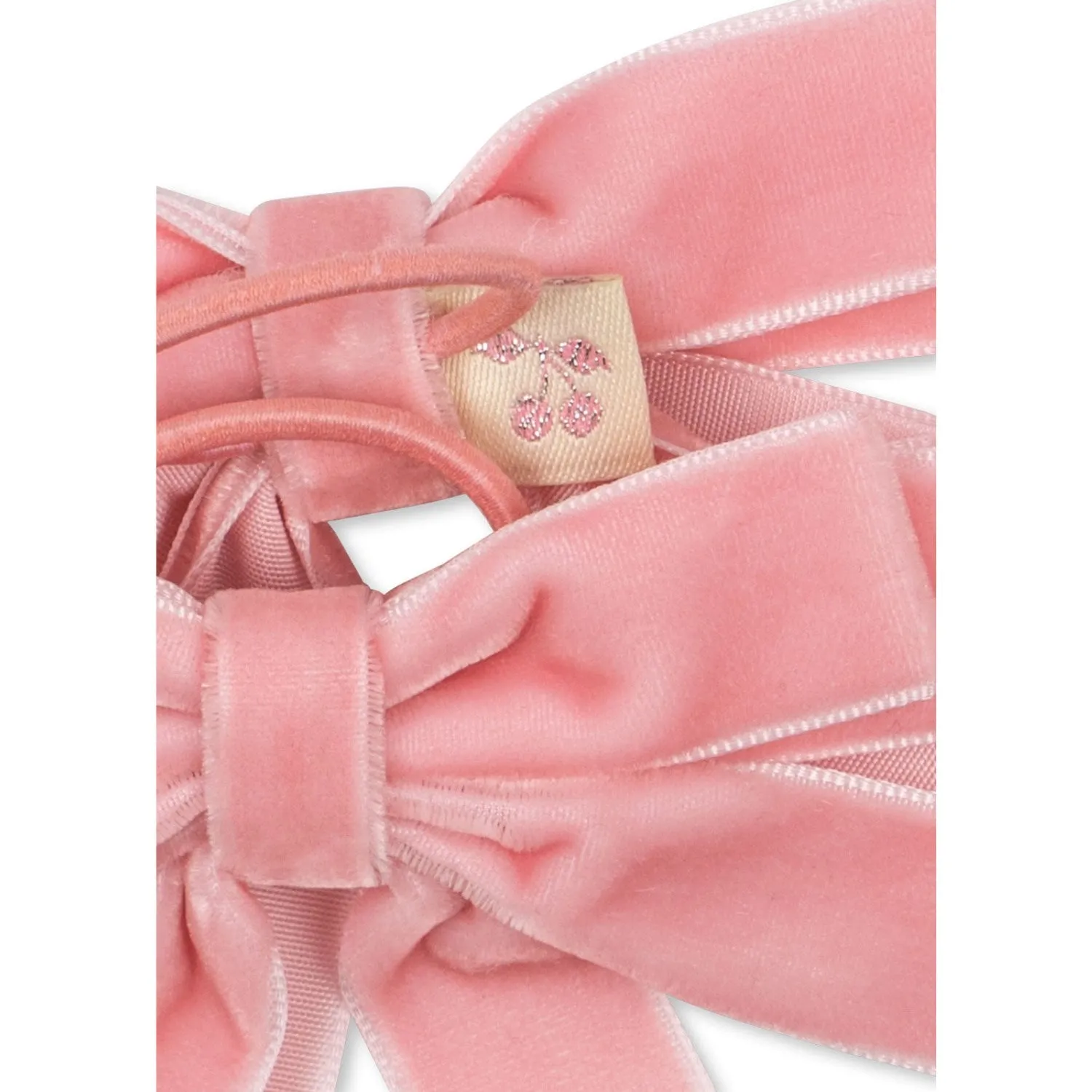 Konges Sl?jd Peony Pink 2 Pack Velvet Double Bow Elastic