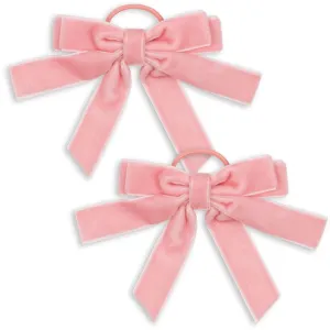Konges Sl?jd Peony Pink 2 Pack Velvet Double Bow Elastic