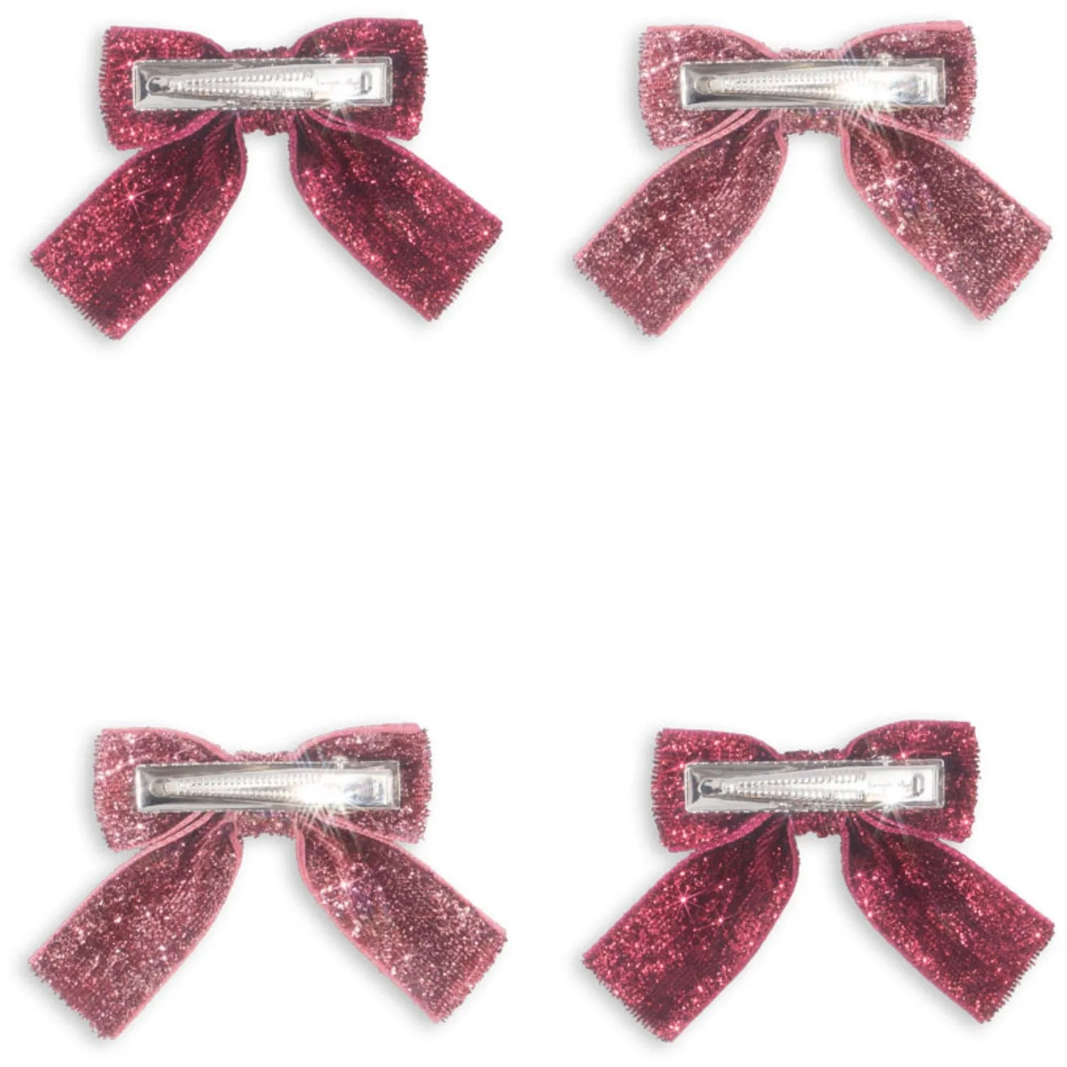Konges Sl?jd Pink Mix 4 Pack Glitter Bow Hair Clips