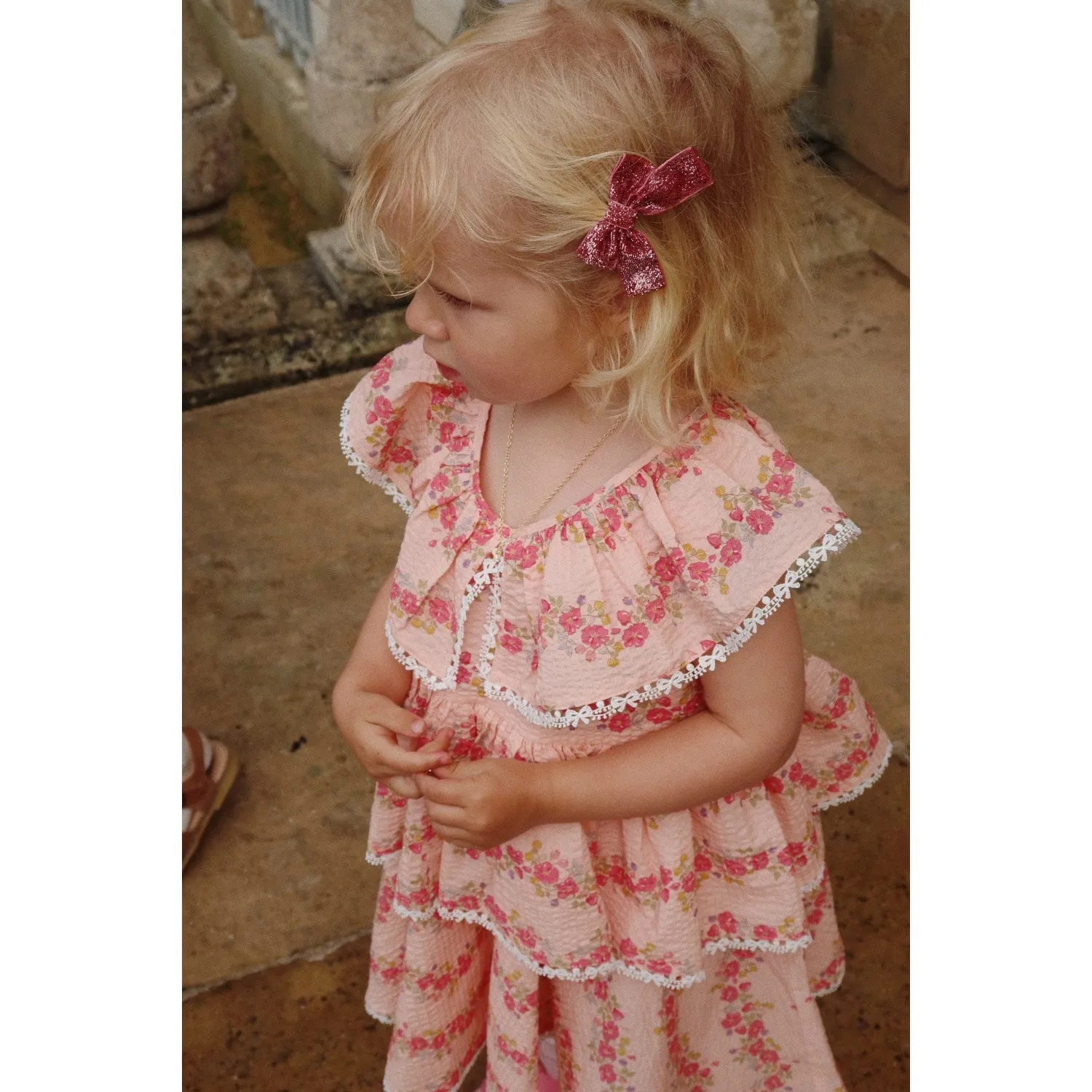 Konges Sl?jd Pink Mix 4 Pack Glitter Bow Hair Clips
