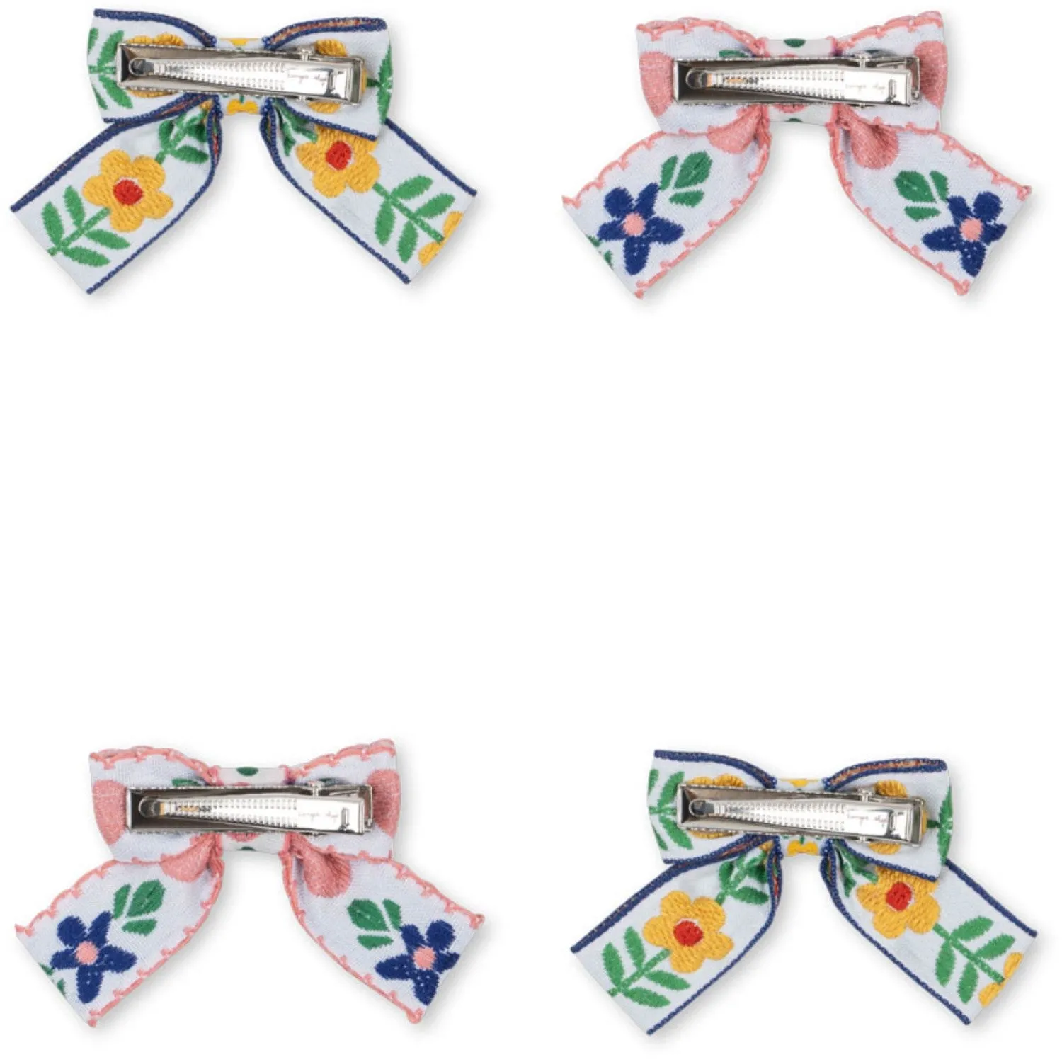 Konges Sl?jd White/Rose 4 Pack Bow Hair Clips