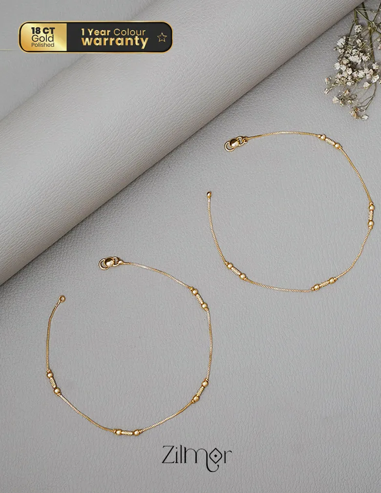 KT1011126 - Gold Toned pair Anklet