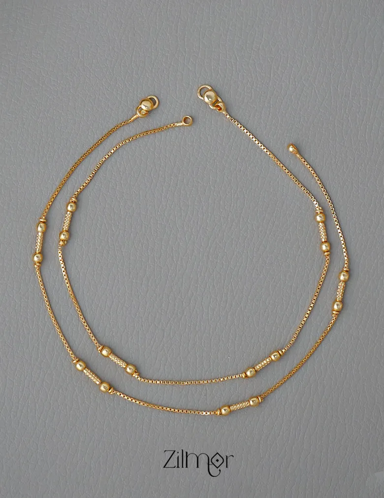 KT1011126 - Gold Toned pair Anklet