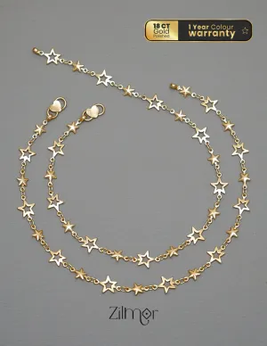 KT1011694- Gold Plated  Pair Star Anklets