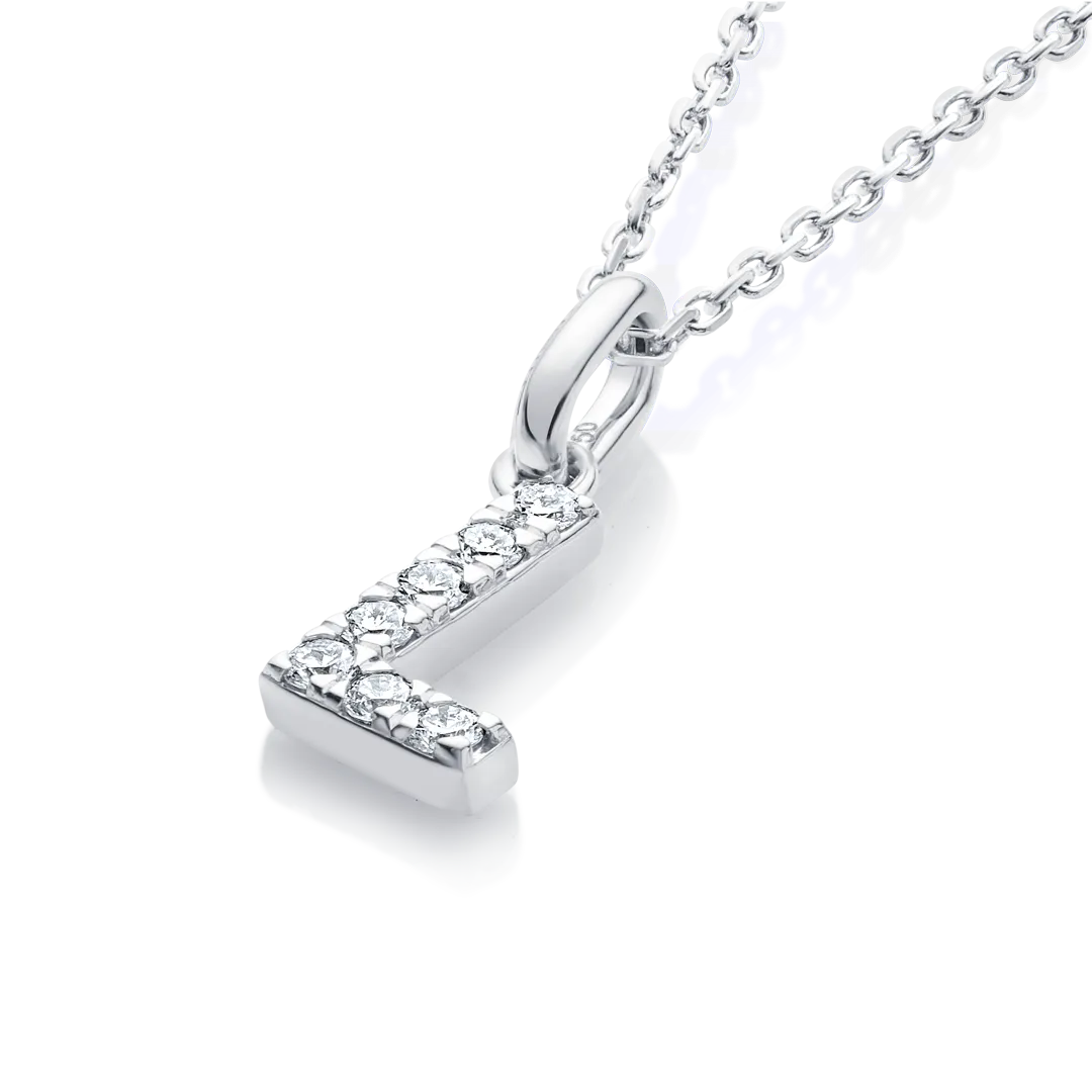 L Letter Pendant White Gold
