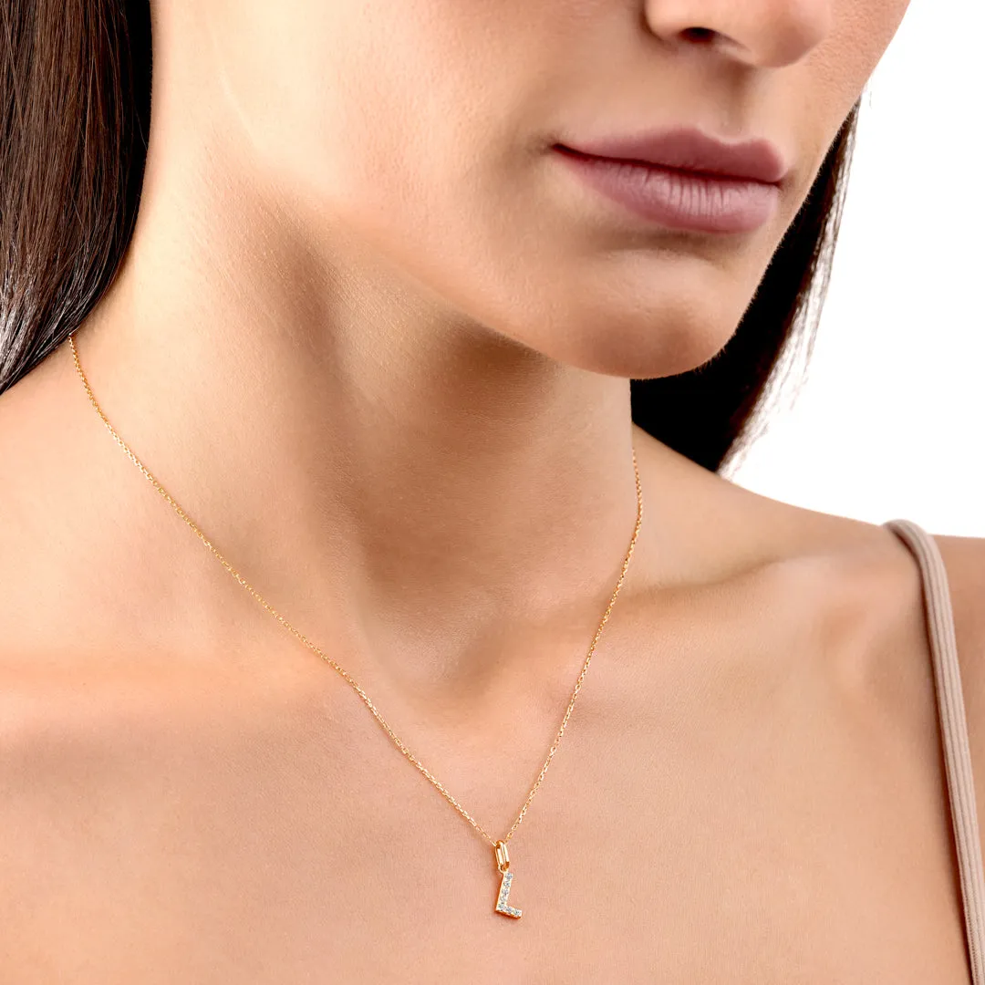 L Letter Pendant Yellow Gold