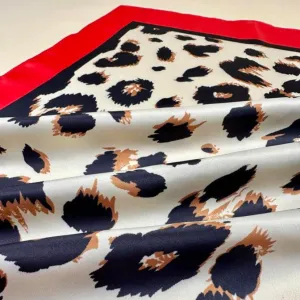 Lady in Leopard Patterned Bandana / Hair Scarf
