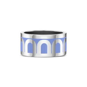 L'Arc de DAVIDOR Ring GM, 18k White Gold with Hortensia Lacquered Ceramic