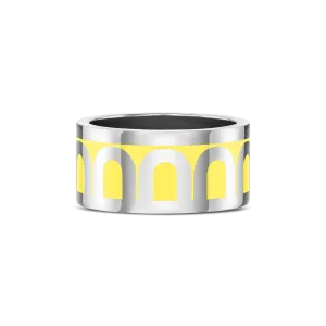 L'Arc de DAVIDOR Ring GM, 18k White Gold with Limoncello Lacquered Ceramic