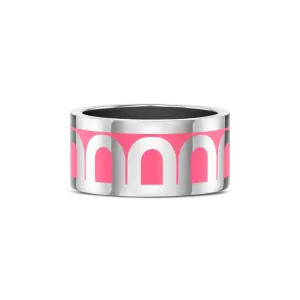 L'Arc de DAVIDOR Ring GM, 18k White Gold with May Rose Lacquered Ceramic