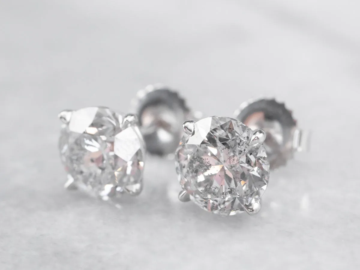 Large High Carat Diamond Stud Earrings