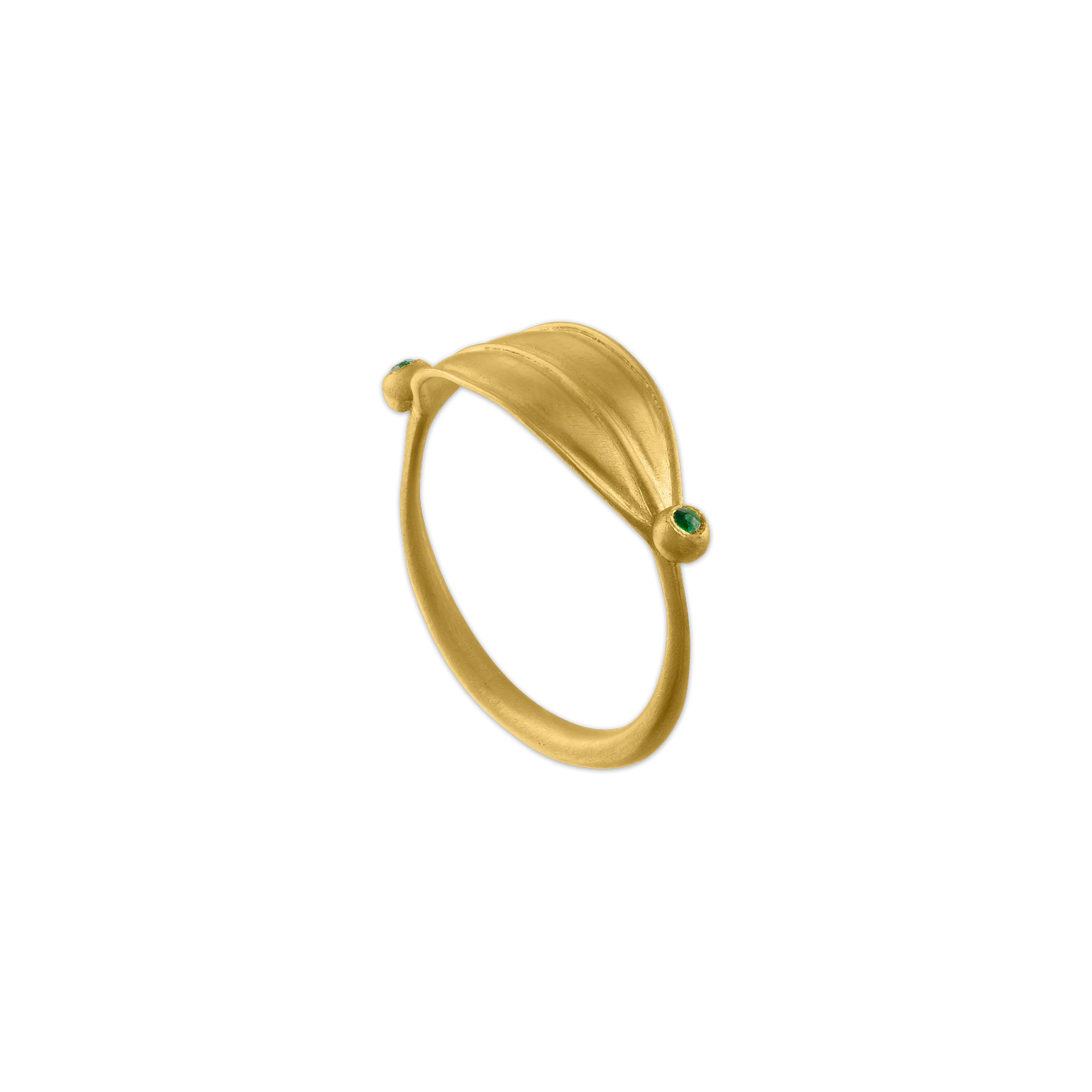 Laurus Ring with Emeralds