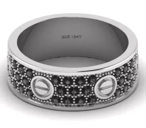 Love Inspired 6mm Black Diamond Band in 18K Gold