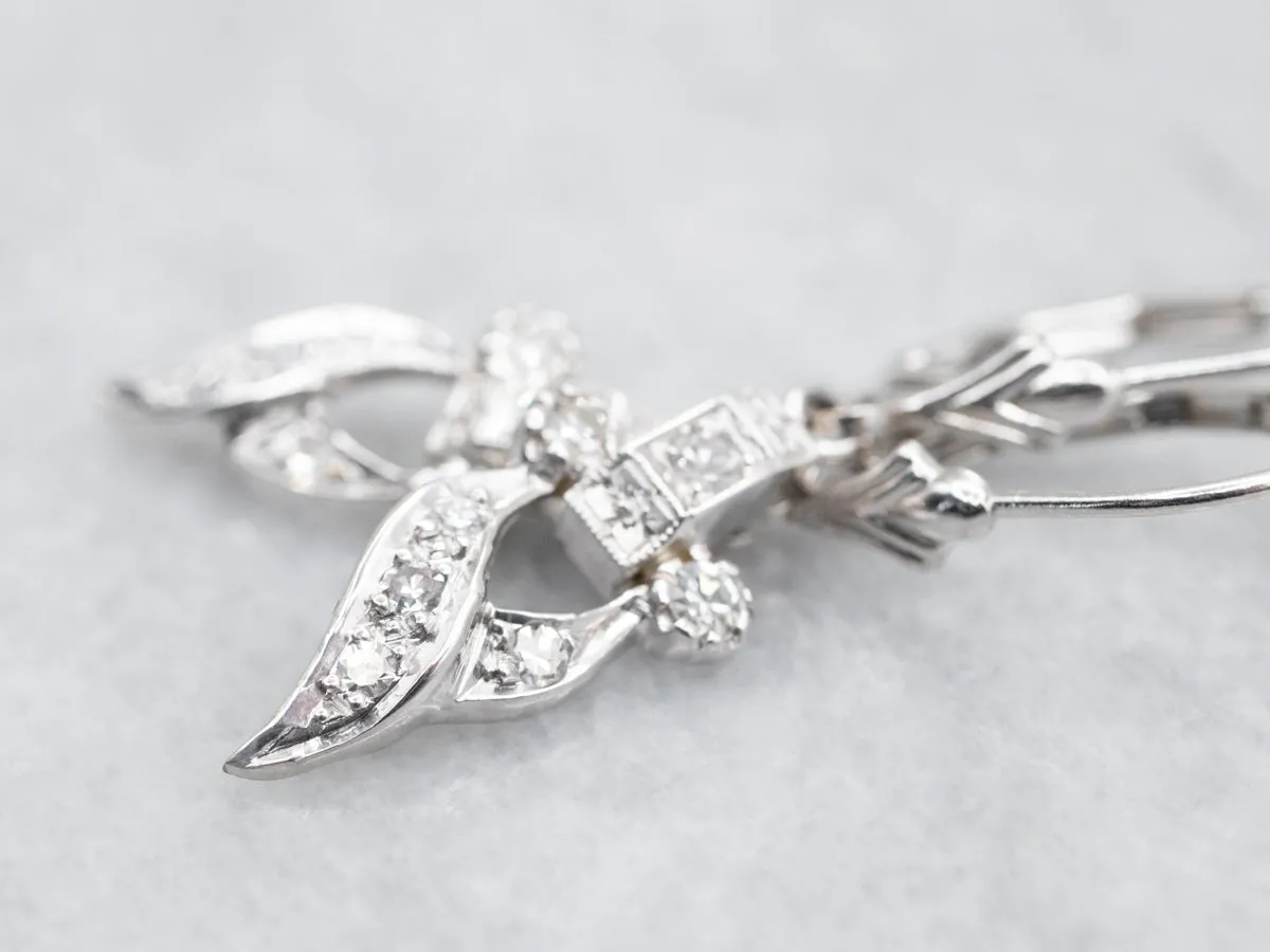 Lovely Diamond Retro Era Drop Earrings