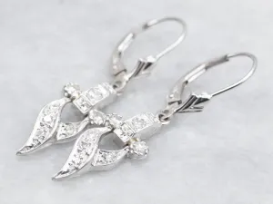 Lovely Diamond Retro Era Drop Earrings