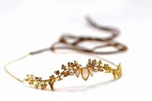 Made to Order* Eva Pearls & Leaves Hair Chain
