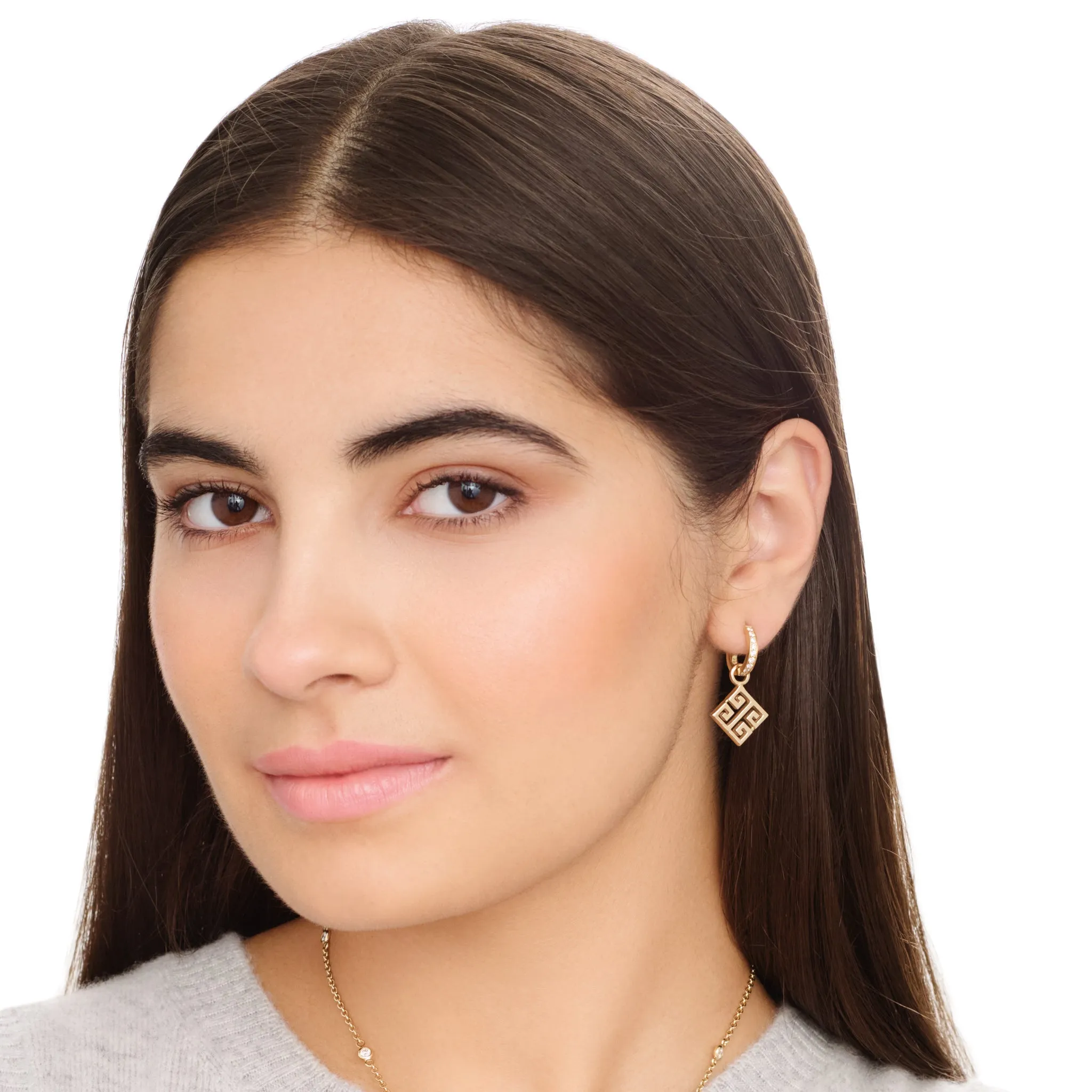 Meandros Earring Drops Yellow Gold