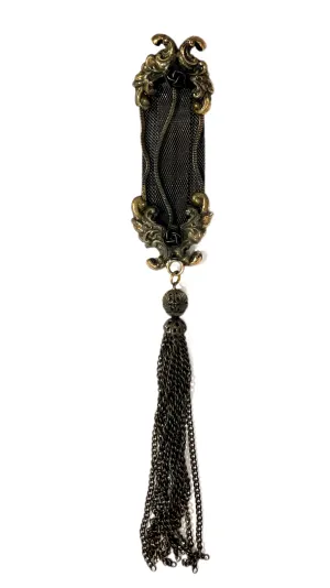 Medal Style Tassel Brooch