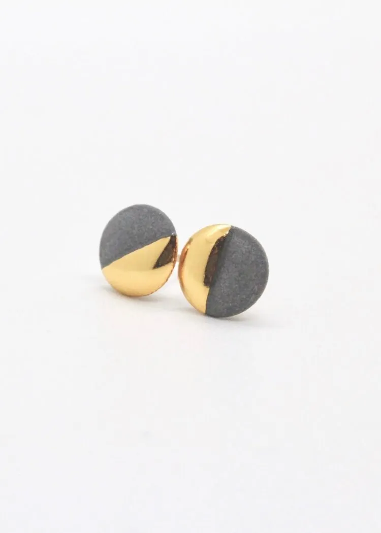 Mier Luo | Small Gold Dipped Flat Circle Studs