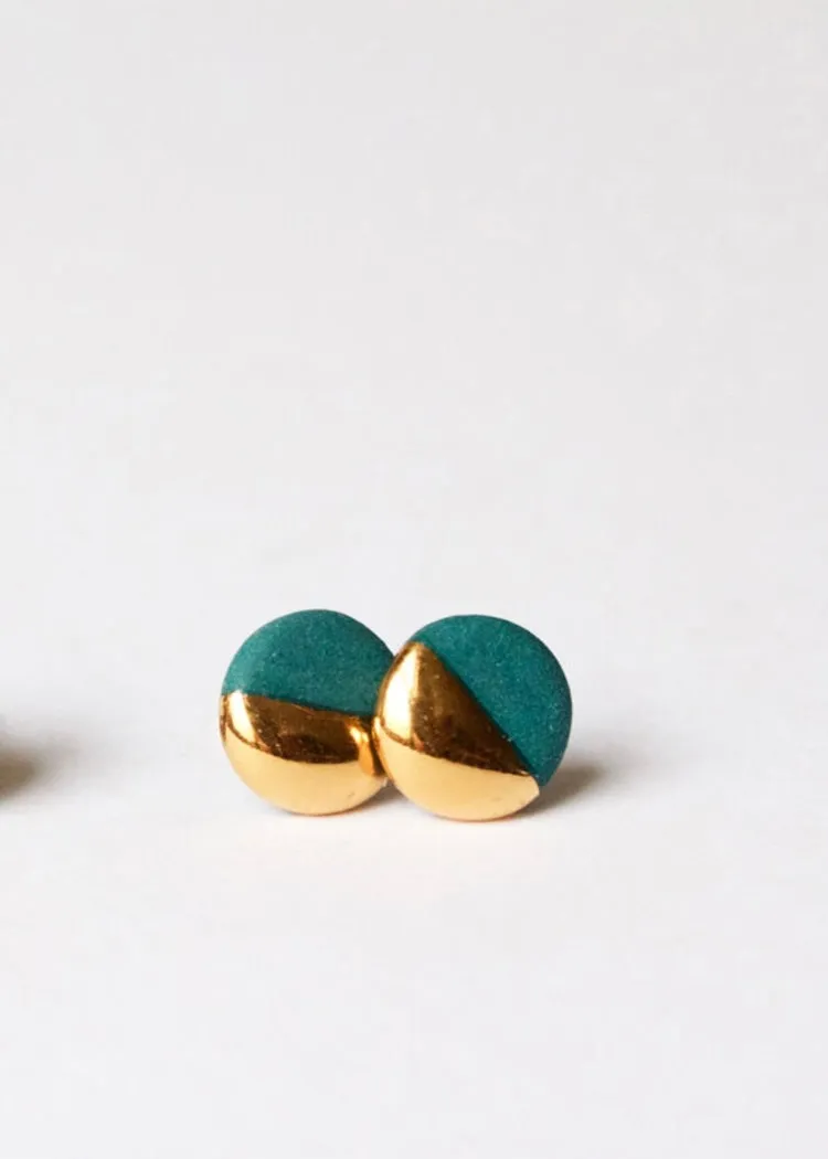 Mier Luo | Small Gold Dipped Flat Circle Studs