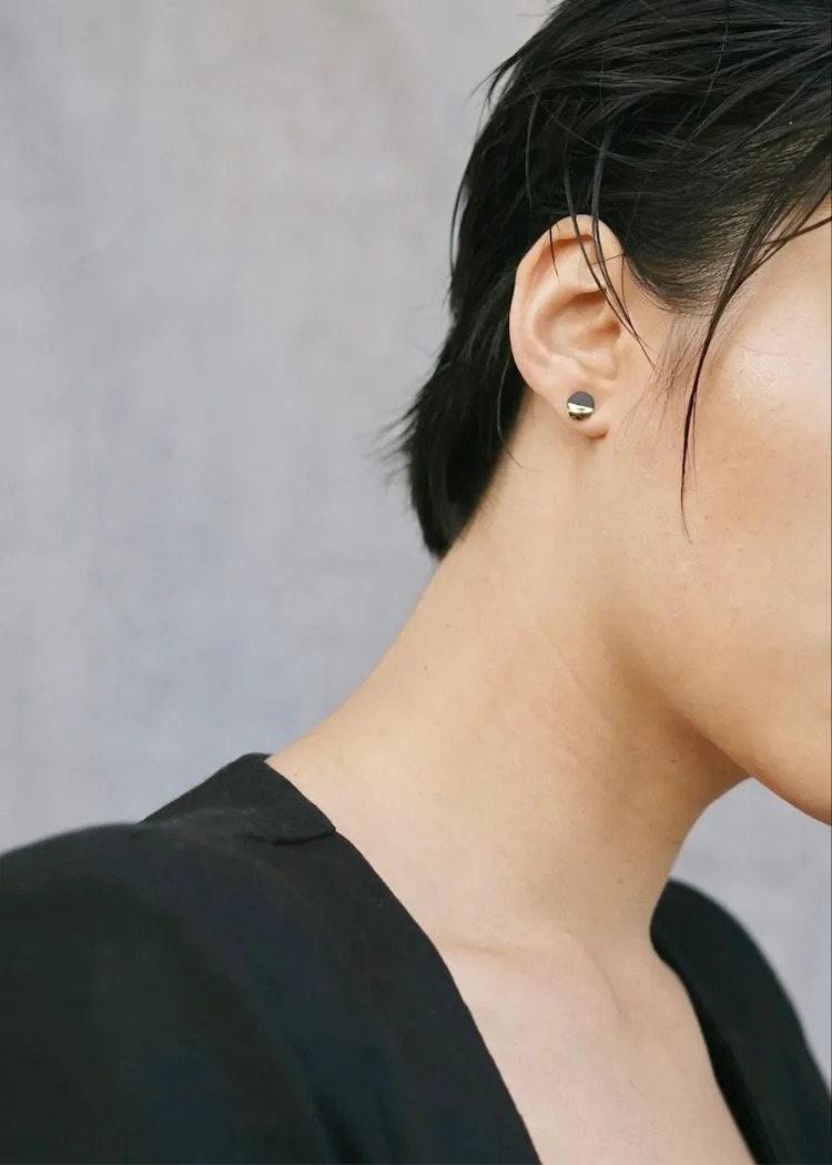 Mier Luo | Small Gold Dipped Flat Circle Studs