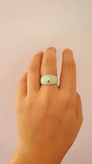 Mint Globe Ring - Adjustable 925 Sterling Silver