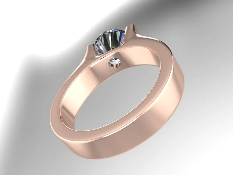 Modern Solitaire Engagement Ring Channel Set with Moissanite
