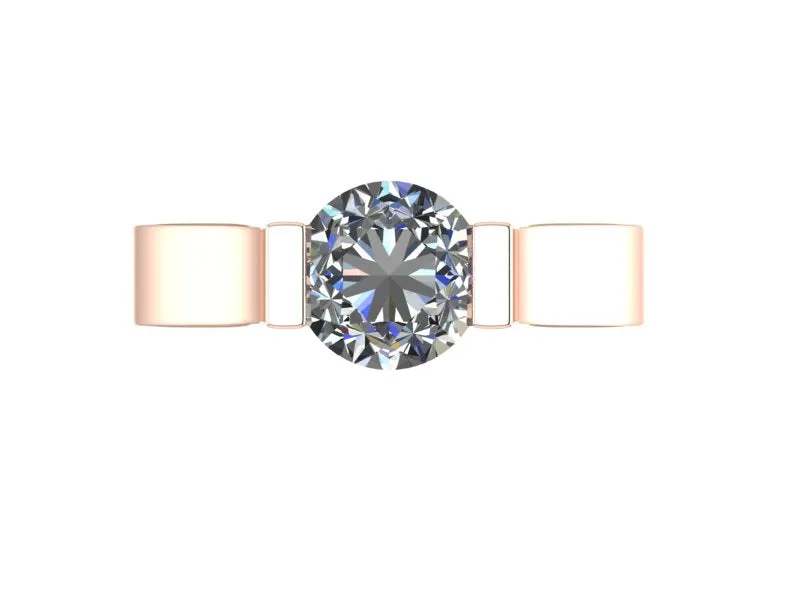 Modern Solitaire Engagement Ring Channel Set with Moissanite