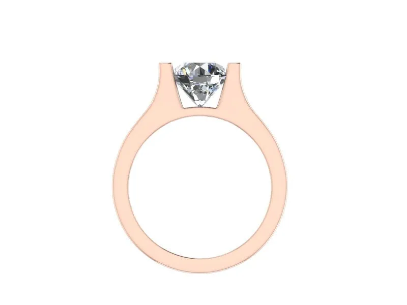 Modern Solitaire Engagement Ring Channel Set with Moissanite