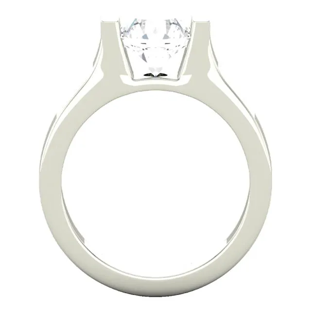 Modern Solitaire Engagement Ring Channel Set with Moissanite