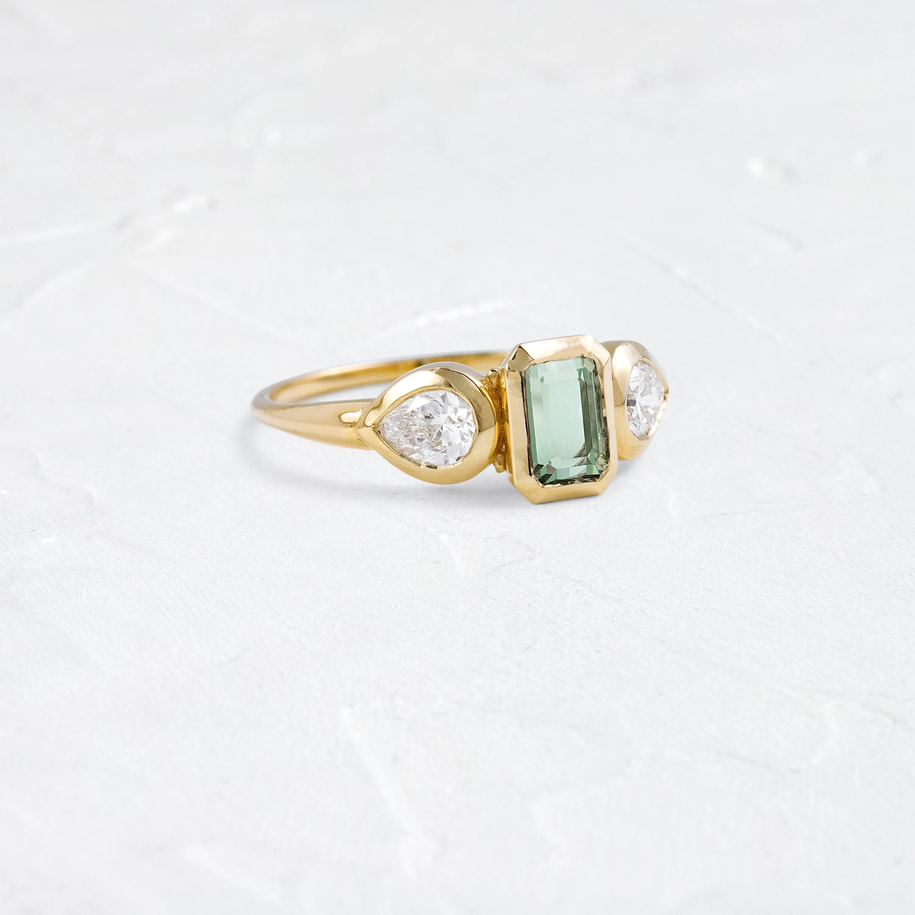 Moonrise Ring, 0.73ct. Mint Green Tourmaline