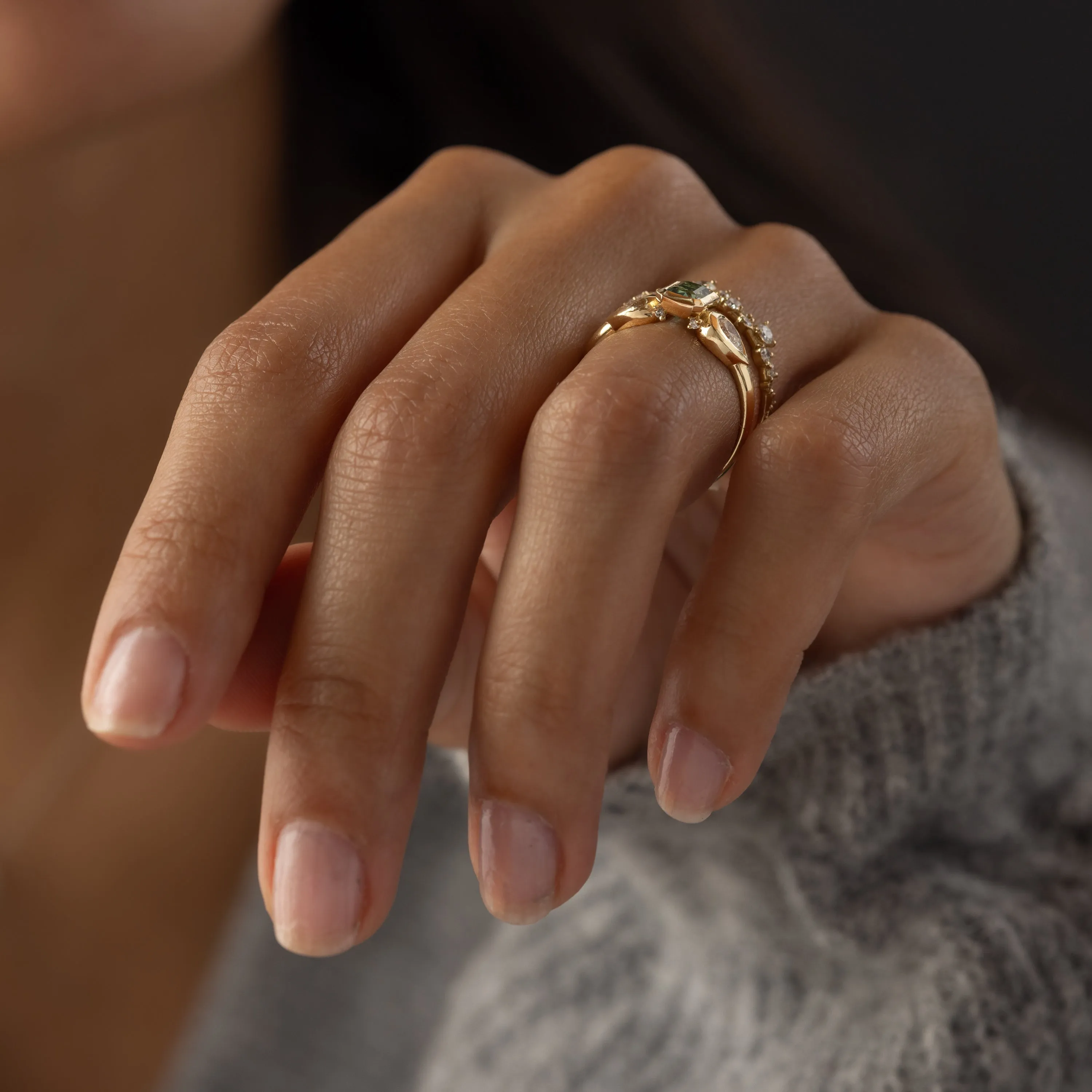 Moonrise Ring, 0.73ct. Mint Green Tourmaline