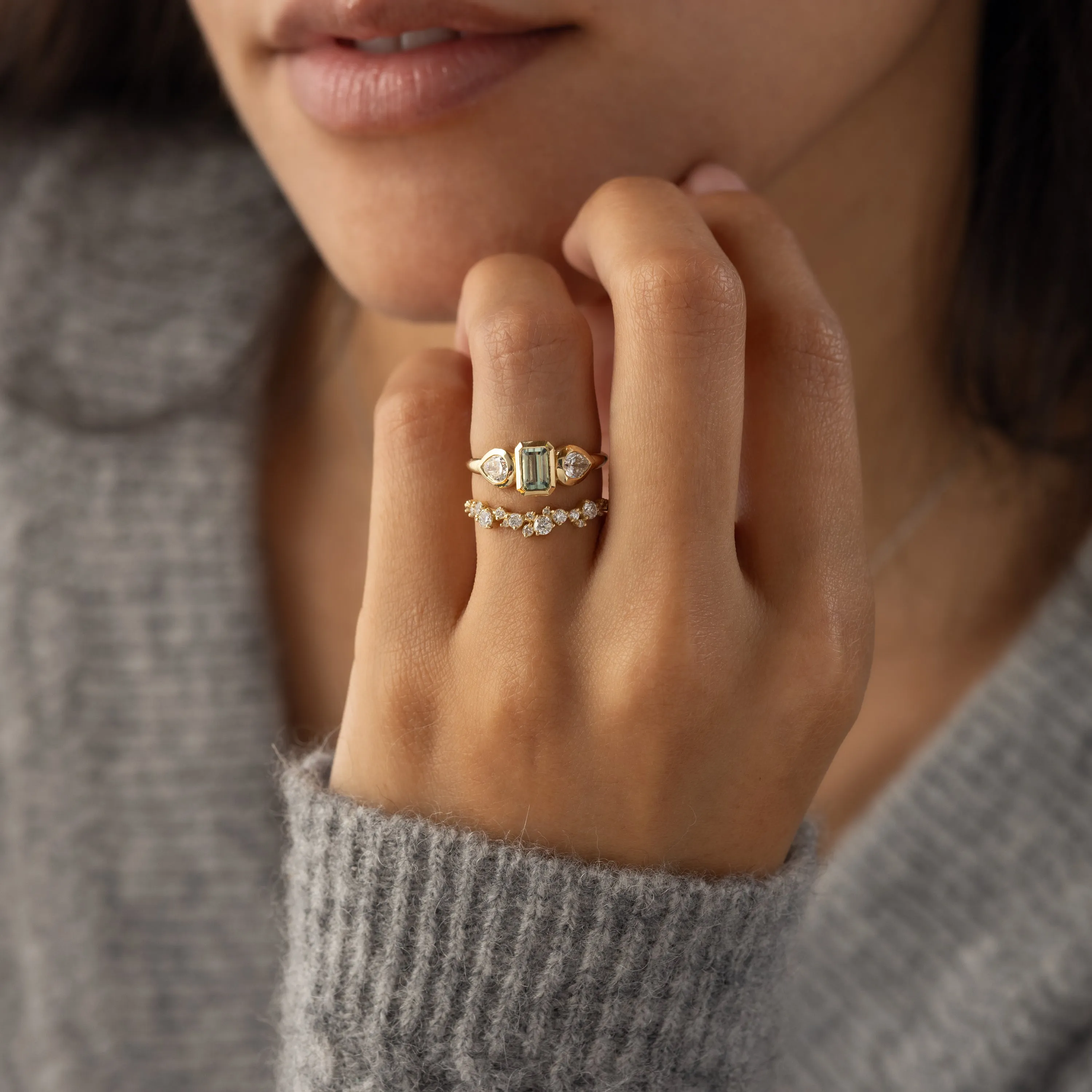 Moonrise Ring, 0.73ct. Mint Green Tourmaline