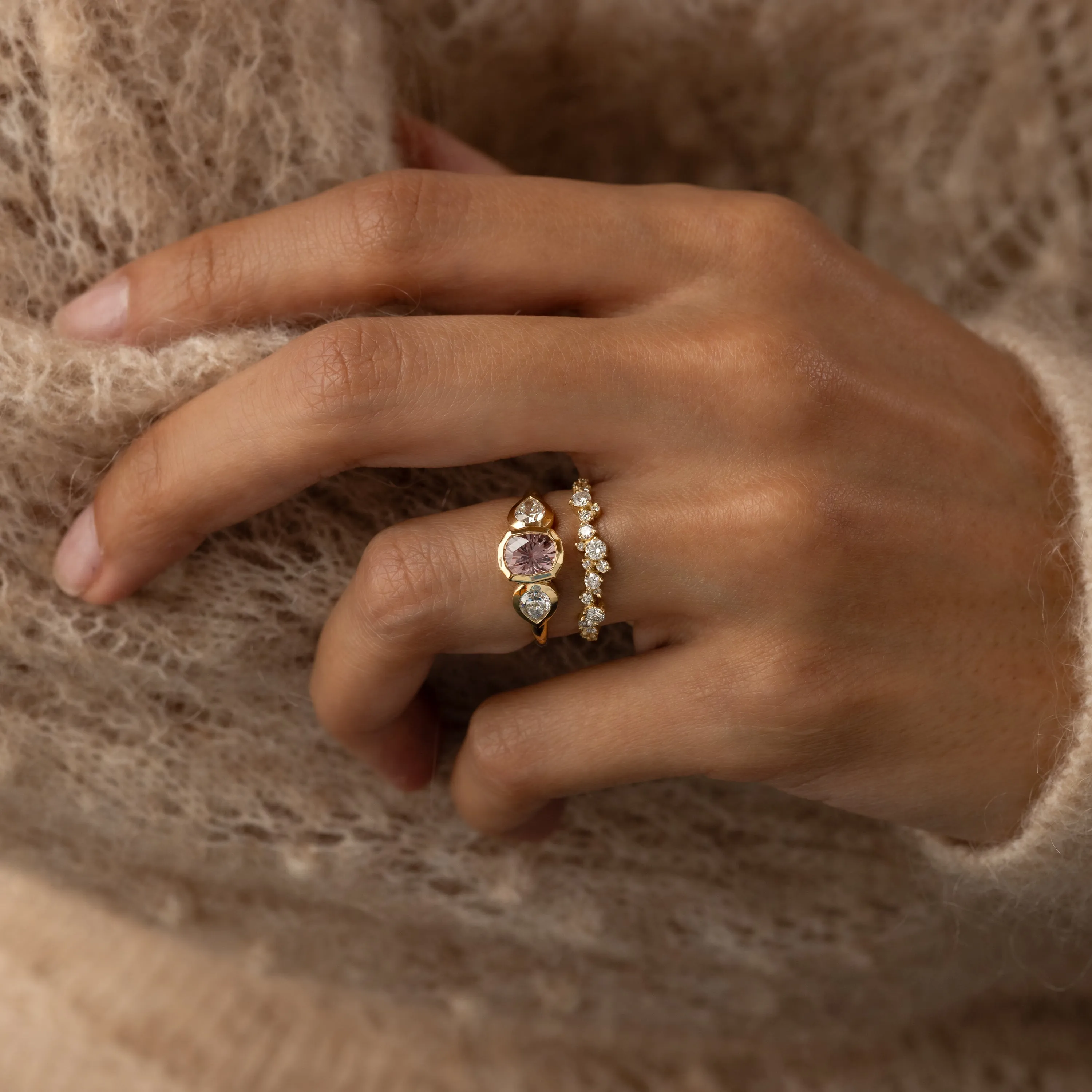Moonrise Ring, 1.36ct. Pink Montana Sapphire
