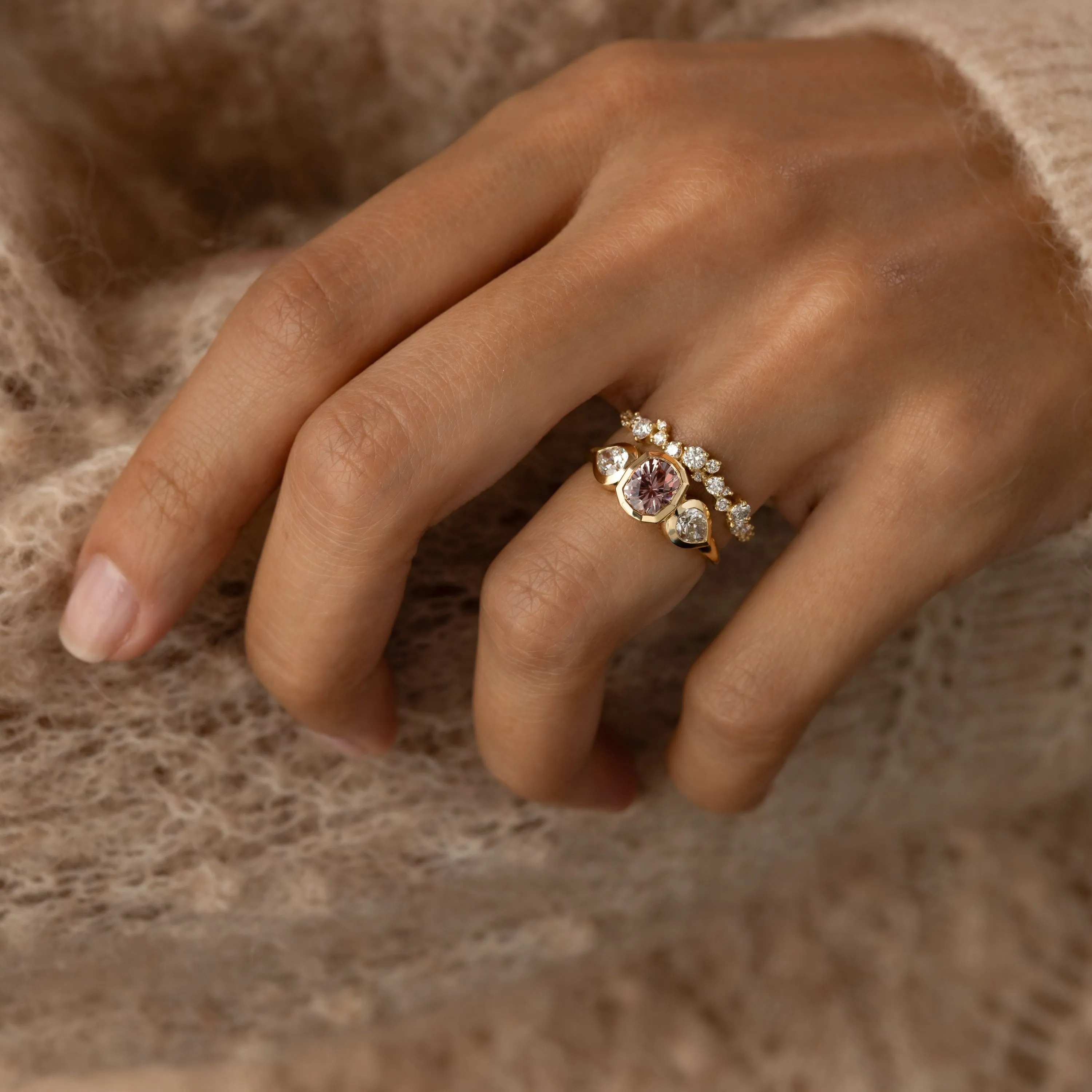 Moonrise Ring, 1.36ct. Pink Montana Sapphire