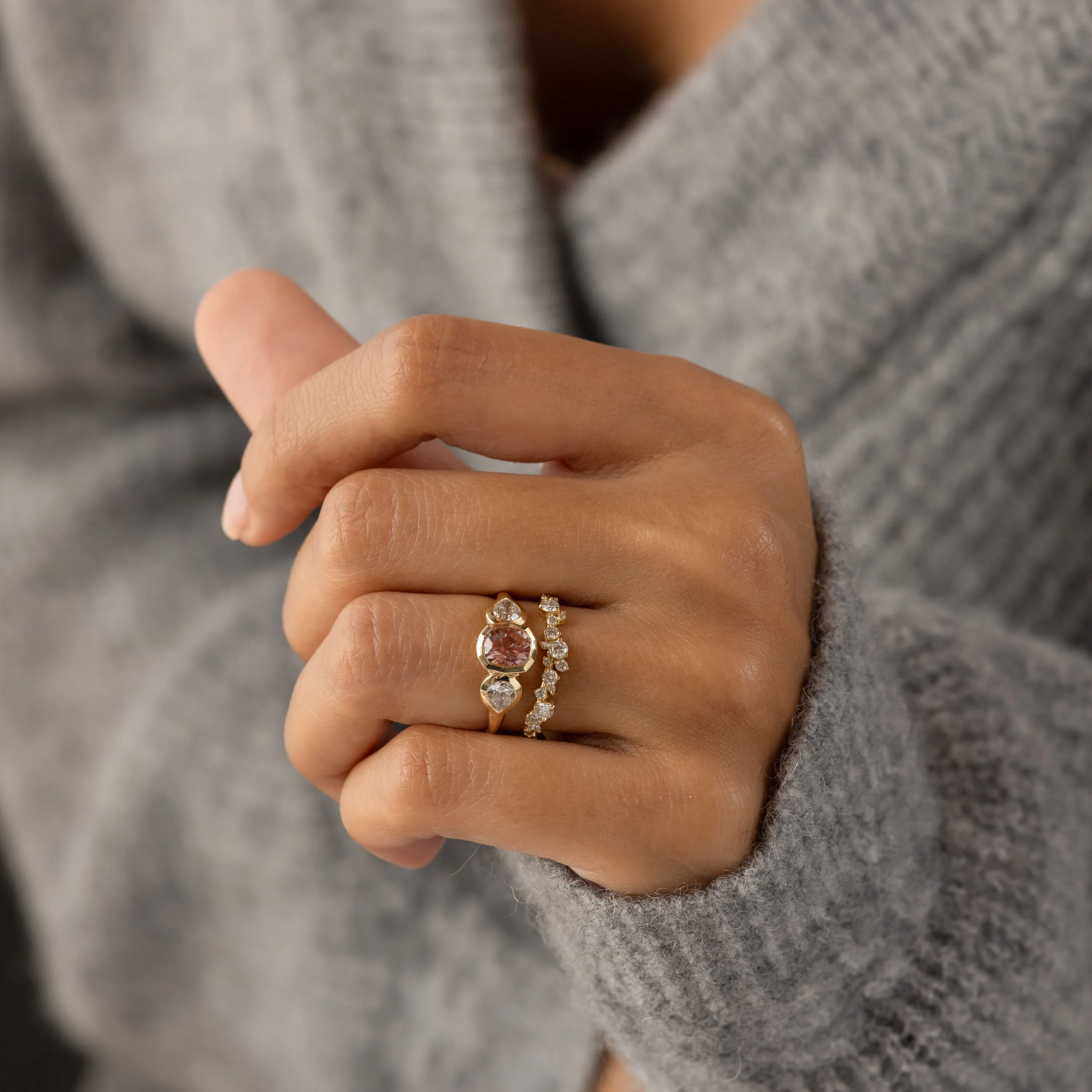 Moonrise Ring, 1.36ct. Pink Montana Sapphire