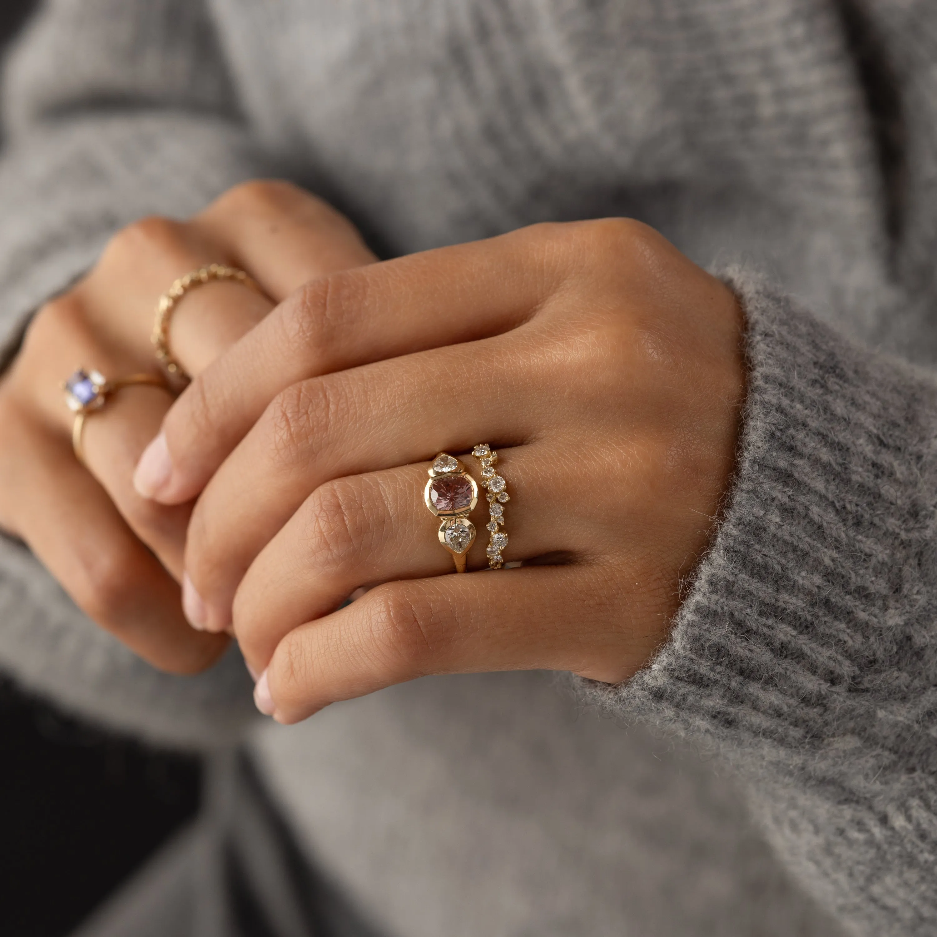 Moonrise Ring, 1.36ct. Pink Montana Sapphire