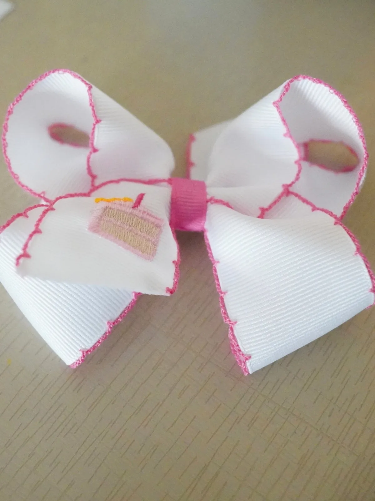 Moonstitch Grosgrain Bow - Birthday Cake