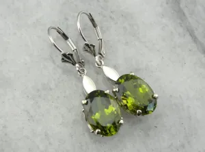 Most Olive: Deep Green Peridot Drop Earrings