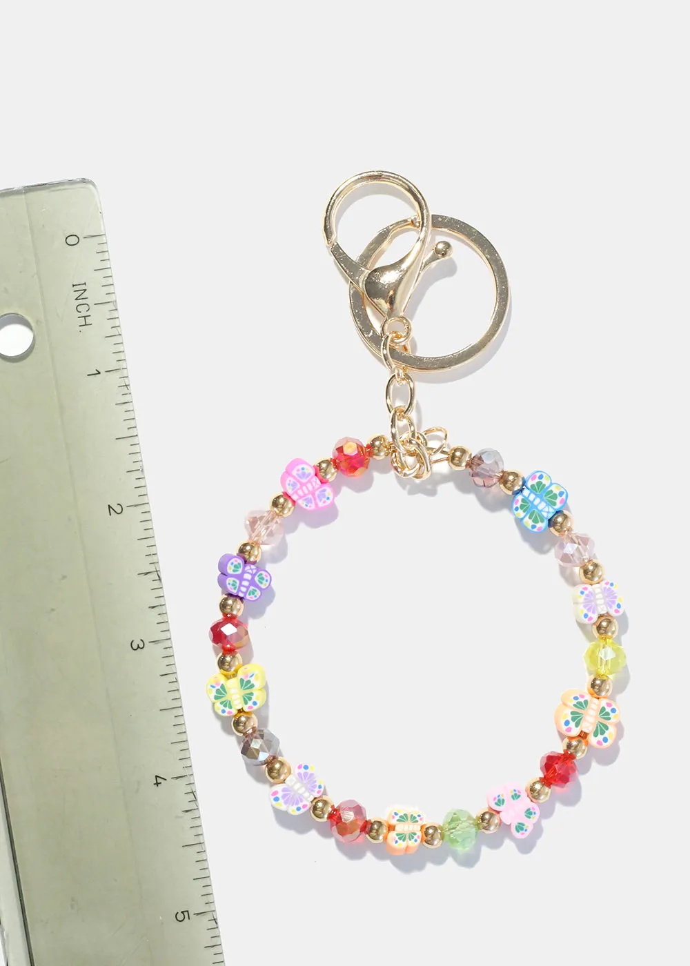 Multi Color Butterfly Keychain Bracelet