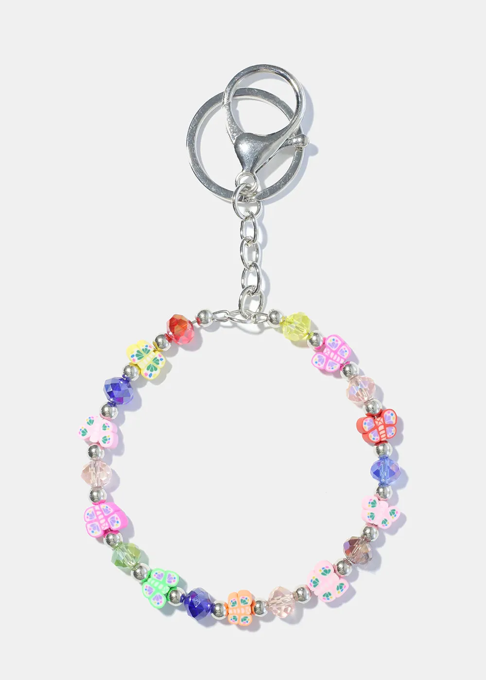 Multi Color Butterfly Keychain Bracelet