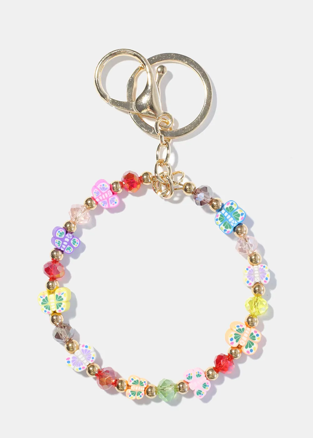 Multi Color Butterfly Keychain Bracelet