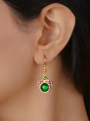 Multicolor Gold Plated Jadau Kundan Earrings - ME1285M